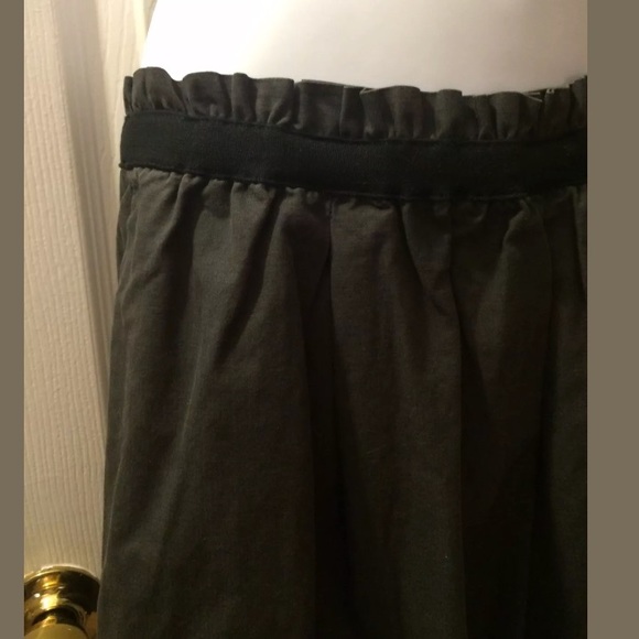 New J. CREW Cotton Bell Skirt Black Gray Paper Bag Pull On Pockets Knit NWT $70 - Picture 3 of 6